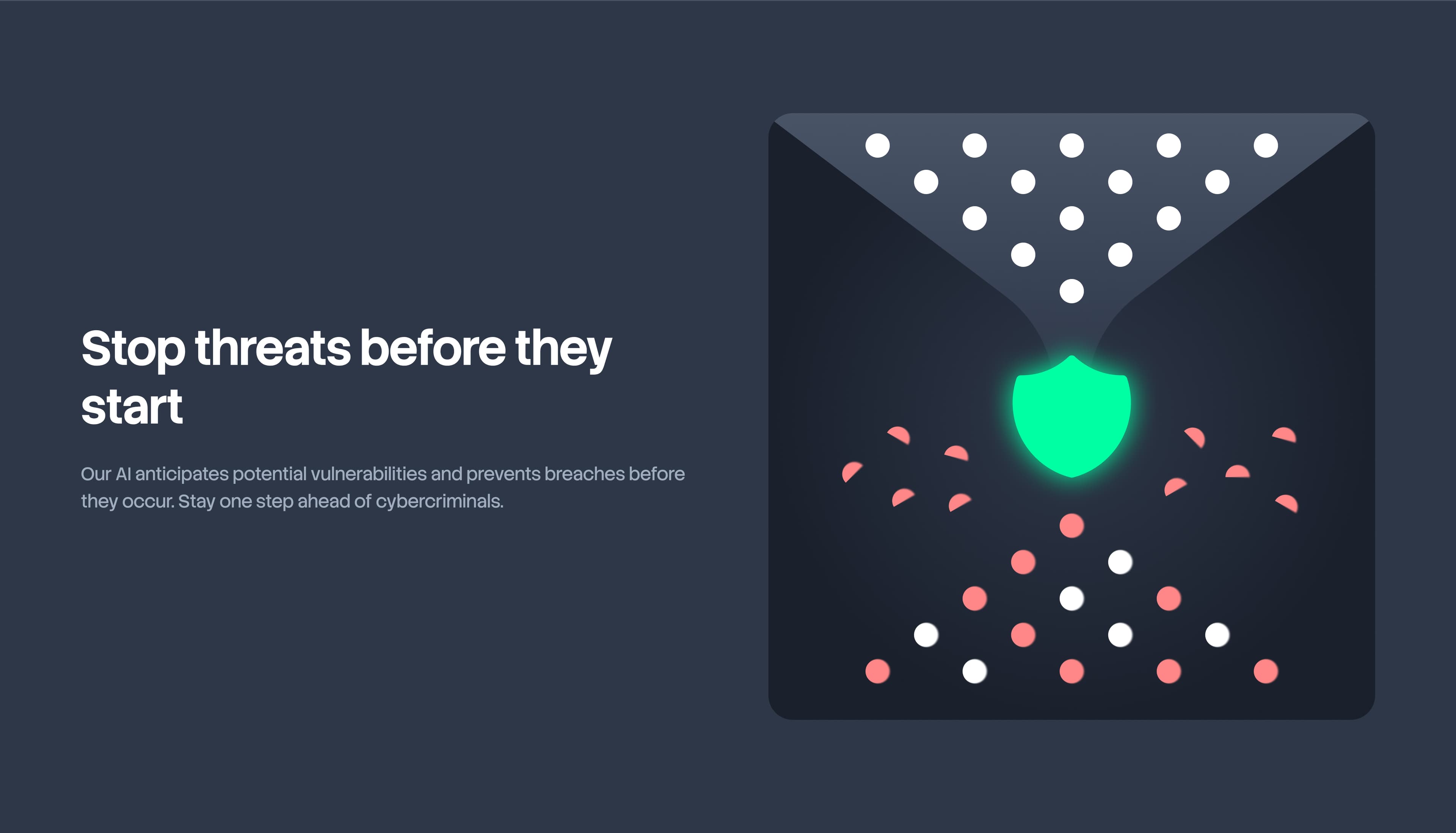 Threat interception animation for Cipher AI